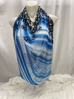 * Blue and Black Geometric & Floral light weight Scarf